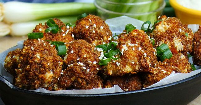 Sticky Sesame Cauliflower Bites