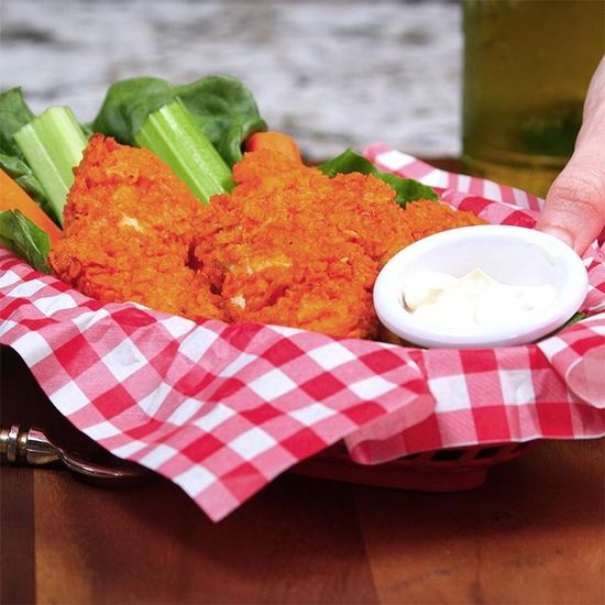 Satisfy Your Fast Food Cravings With Homemade Crispy Buffalo Chicken Fingers 0859