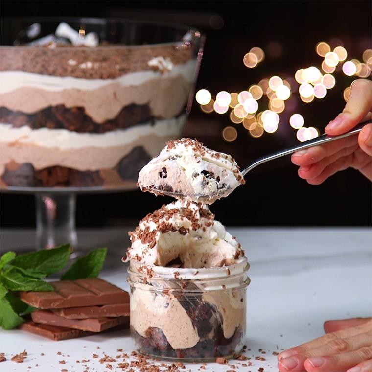 Chocolate Brownie And Mousse Trifle Will Have You Layering On The