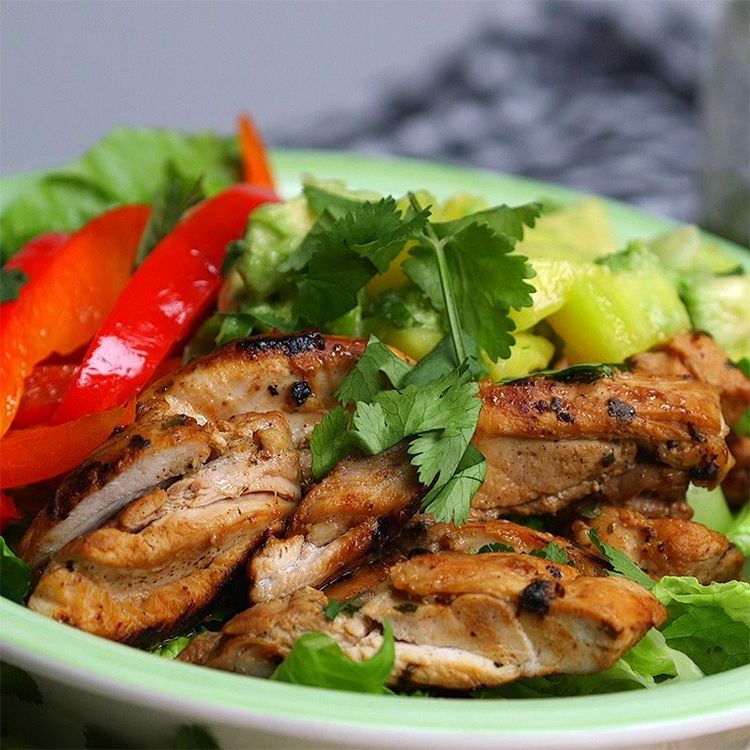 Spice Up Your Lunch With A Cilantro Lime Chicken Salad With Mango Avocado Salsa 6885