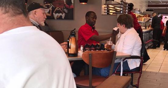 A Waiter Sat Down Beside His Customer, And Someone Caught His Act Of ...