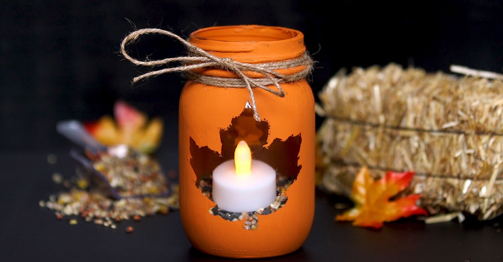 DIY This EasyToMake Autumn Leaf Mason Jar Candle Holder