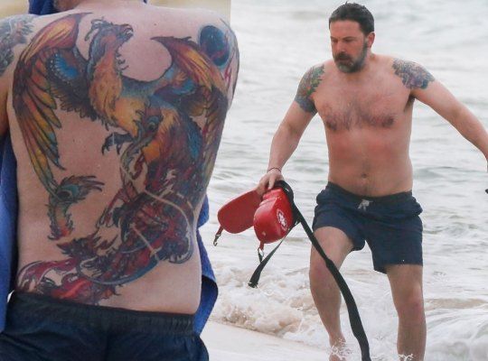 Ben Affleck flaunts massive back tattoo he once said was fake See pics   Hollywood  Hindustan Times