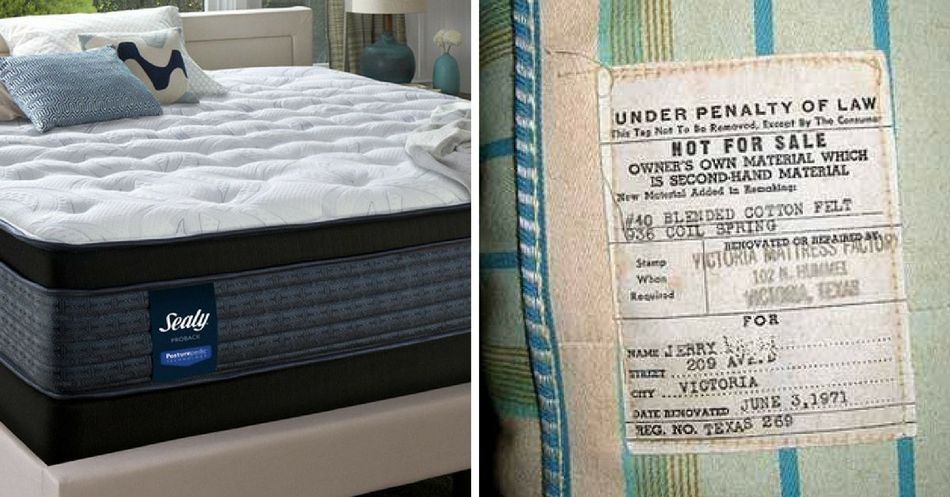 sealy mattress law tag location