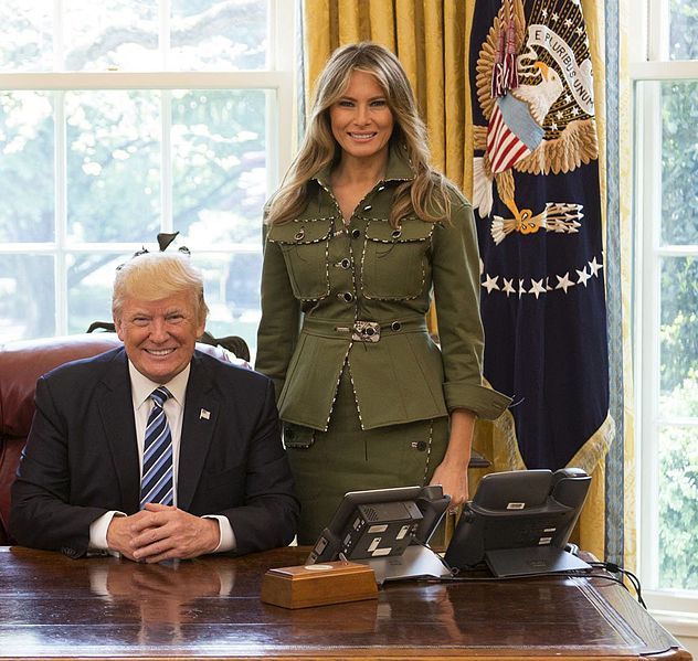 Donald and Melania Trump in the Oval Office