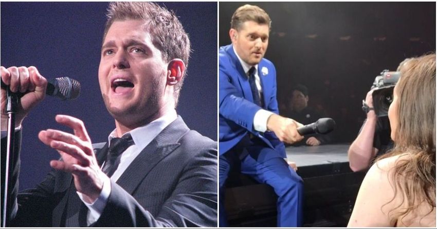 Watch: Fan Steals The Show When Michael Bublé Passes Her The Microphone